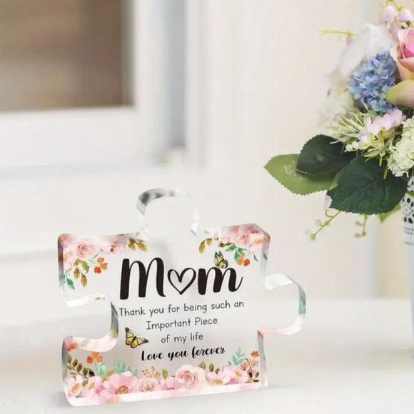 Mom Mother Puzzle Piece Inspirational Acrylic Sign NWT - Picture 6 of 7